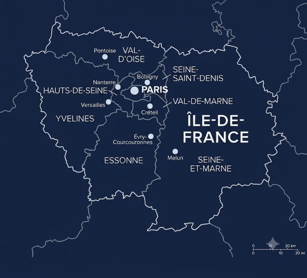 Carte de la région Paris & Île-de-France