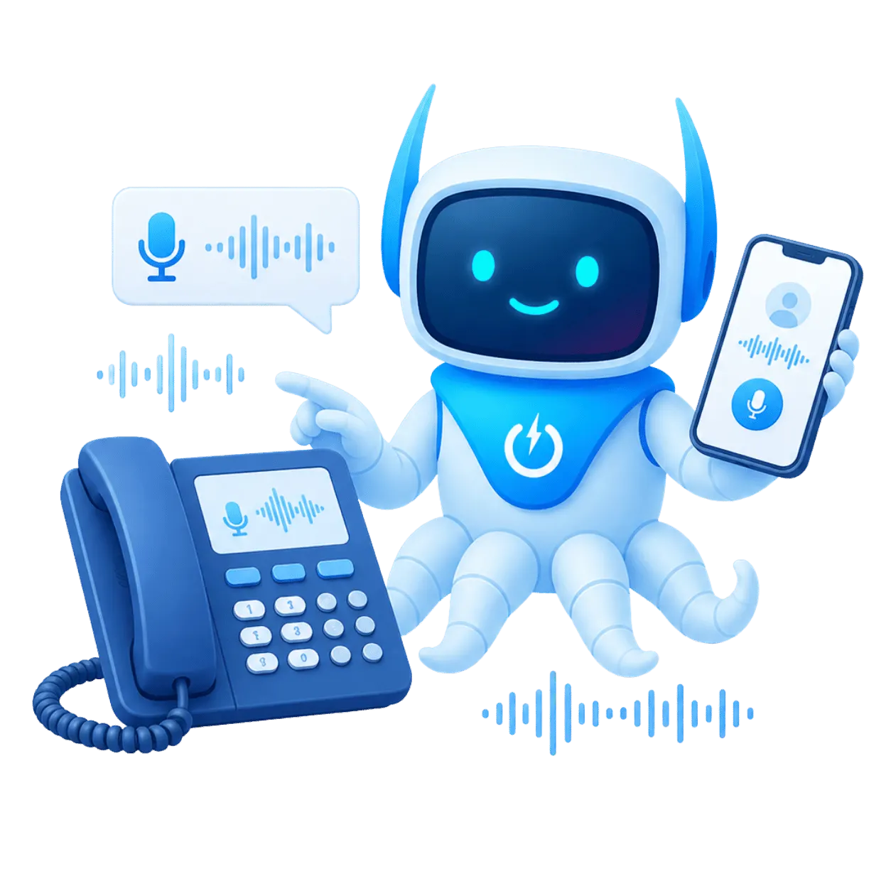 Mascotte Octobot POWERiti et la collaboration d'équipe