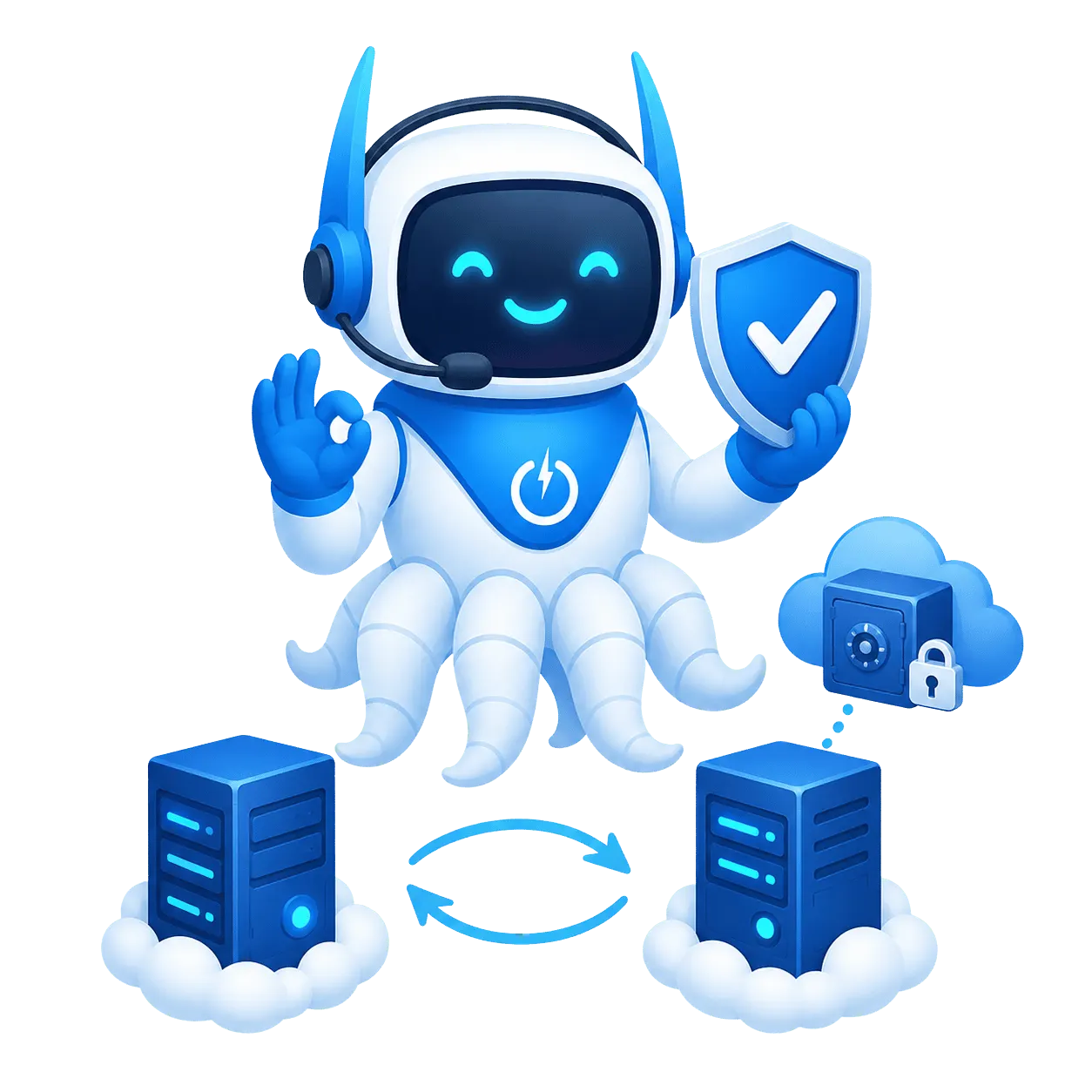 Octobot sauvegardant les serveurs d'une PME vers un coffre-fort cloud chiffré
