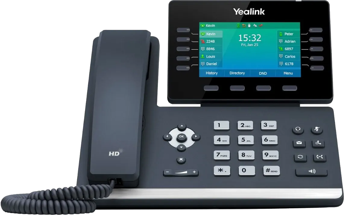 Poste fixe tactile Yealink T54W sur un bureau
