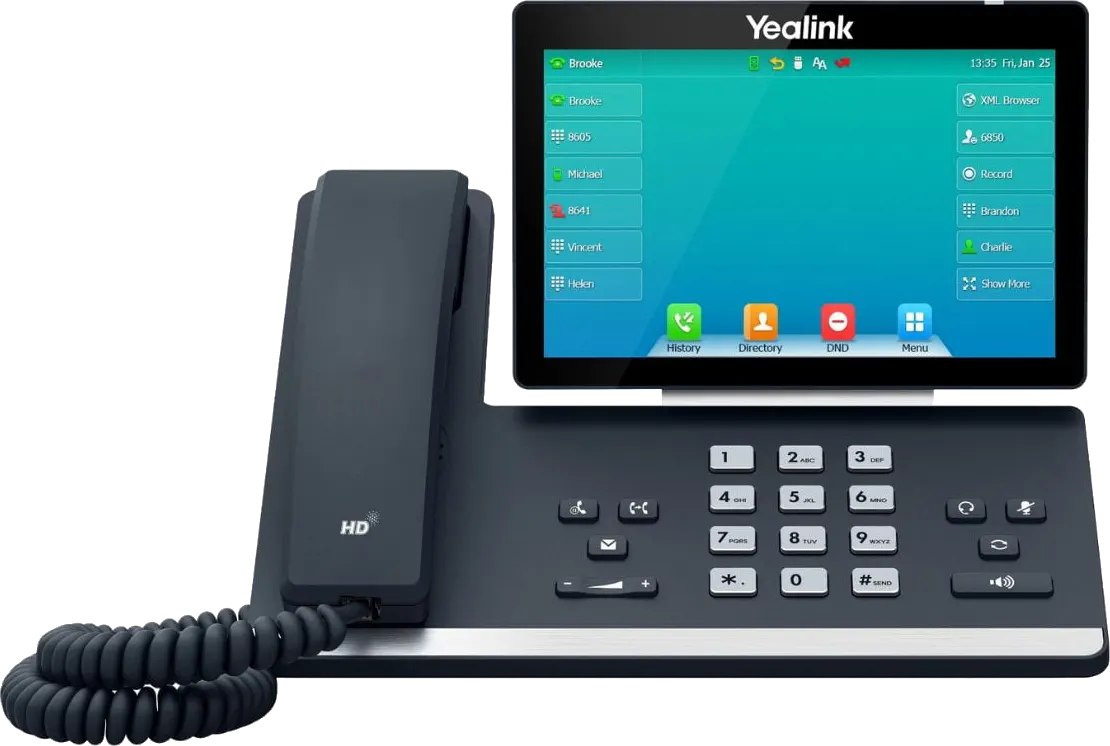 Poste fixe tactile Yealink T57W, écran allumé